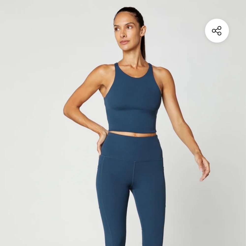 MPG Serena Recycled High-Neck Ribbed Top (Crop)